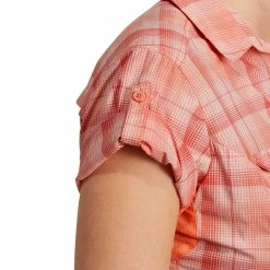 Forclaz Women's Travel Backpacking Short-Sleeved Shirt Arpenaz 500 Hiking Clothing