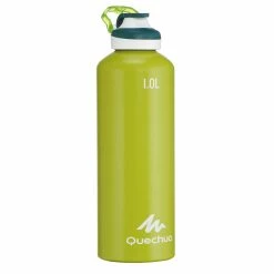 Quechua 500, Aluminum Quick Opening Hiking Water Bottle, 34oz Hiking Clothing