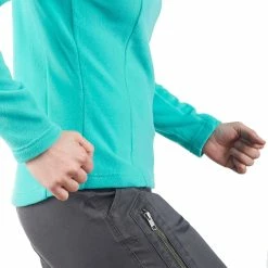 Quechua Hiking Clothing Forclaz 50, Quarter Zip Mountain Hiking Fleece, Women's