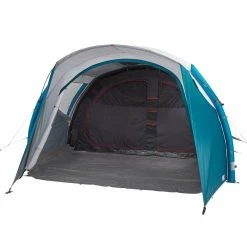 Quechua Air Seconds Fresh & Black, Inflatable Waterproof Family Camping Tent, 5 Person 2 Room Hiking Clothing