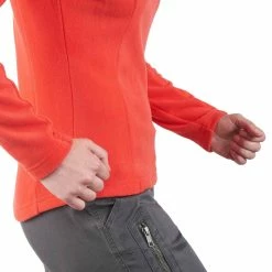 Quechua Hiking Clothing Forclaz 50, Quarter Zip Mountain Hiking Fleece, Women's