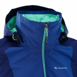 Quechua Hiking Clothing Forclaz 100 Women's Gray Rain Hiking Jacket