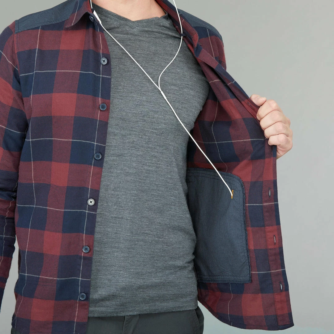 Forclaz, Organic Cotton Flannel Hiking Shirt, Men's Hiking Clothing