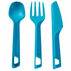 Quechua 3-Piece Plastic Camping Cutlery Set Hiking Clothing