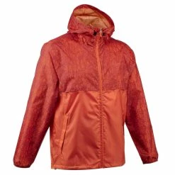 Quechua Hiking Clothing Men's Rain-Cut Zip Hiking Waterproof Rain Jacket