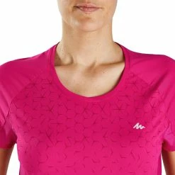 Quechua Women's Hiking Short-Sleeve T-Shirt Techfresh 100 Hiking Clothing