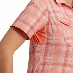 Forclaz Women's Travel Backpacking Short-Sleeved Shirt Arpenaz 500 Hiking Clothing