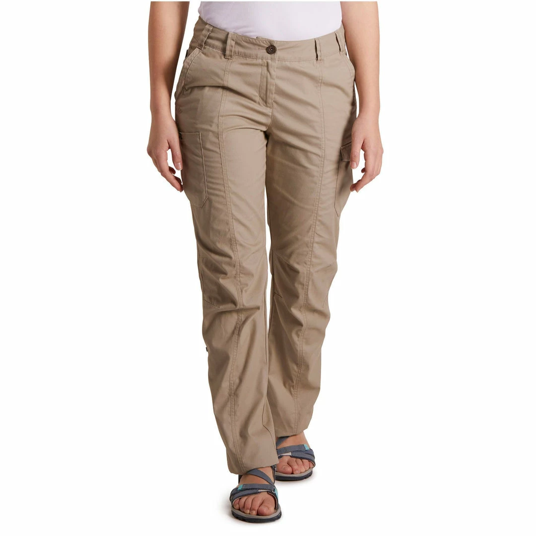 Forclaz Women's Travel Backpacking Pants Arpenaz 500 Hiking Clothing