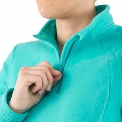 Quechua Hiking Clothing Forclaz 50, Quarter Zip Mountain Hiking Fleece, Women's