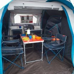 Hiking Clothing Quechua Air Seconds Fresh & Black, Inflatable Waterproof Family Camping Tent, 4 Person 2 Room