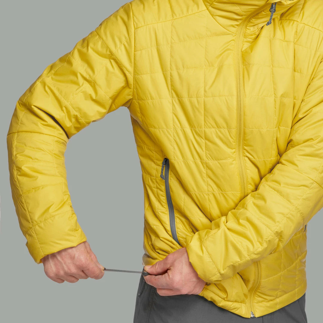 Hiking Clothing Forclaz Trek 100, Men's Light Backpacking Synthetic Down Jacket With Hoodie