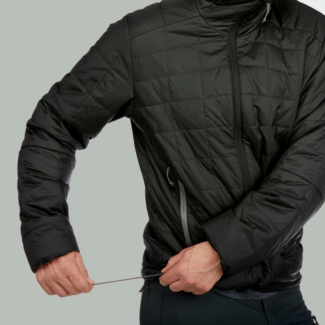 Forclaz Trek 100, Men's Light Backpacking Synthetic Down Jacket With Hoodie Hiking Clothing