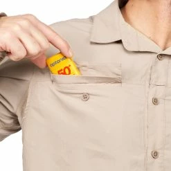 Forclaz Men's Backpacking Long-sleeved Shirt Desert 500 Hiking Clothing