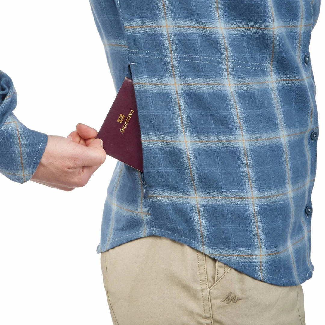 Forclaz Hiking Clothing Women's Travel Backpacking Warm Long-Sleeved Shirt Travel 100