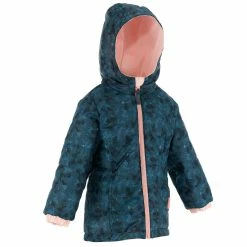 Quechua Girls' Hiking Jacket Hike 100 Warm Waterproof - Coral Hiking Clothing
