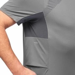 Forclaz Men's Mountain Backpacking Short-Sleeved T Shirt Trek 500 Hiking Clothing