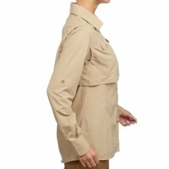 Forclaz Hiking Clothing Women's Backpacking Long-Sleeved Shirt Desert 500