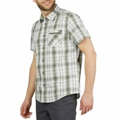 Forclaz Men's Travel Backpacking Short-Sleeved Shirt Arpenaz 100 Hiking Clothing