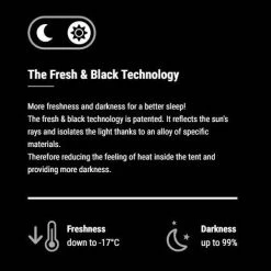 Quechua 2 Second Easy Fresh & Black, Waterproof Pop Up Camping Tent, 3 Person