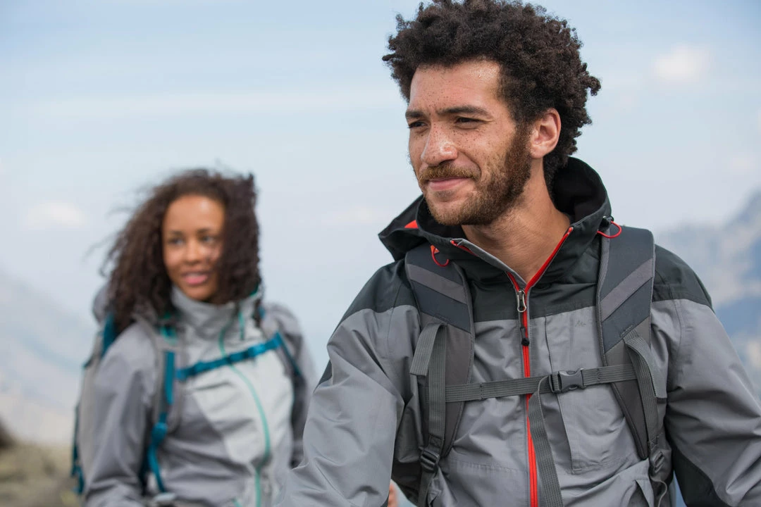 Quechua Men's Hiking Waterproof Rain Jacket Forclaz 100