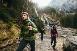 Forclaz Trek 100, Men's Light Backpacking Synthetic Down Jacket With Hoodie Hiking Clothing