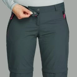 Hiking Clothing Forclaz Trek 100, Convertible Hiking Pants, Women's