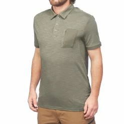 Forclaz Hiking Clothing Arpenaz 500 Men’s Short Sleeved Polo - Blue