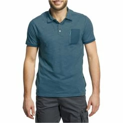 Forclaz Hiking Clothing Arpenaz 500 Men’s Short Sleeved Polo - Blue