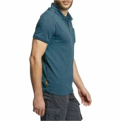 Forclaz Hiking Clothing Arpenaz 500 Men’s Short Sleeved Polo - Blue