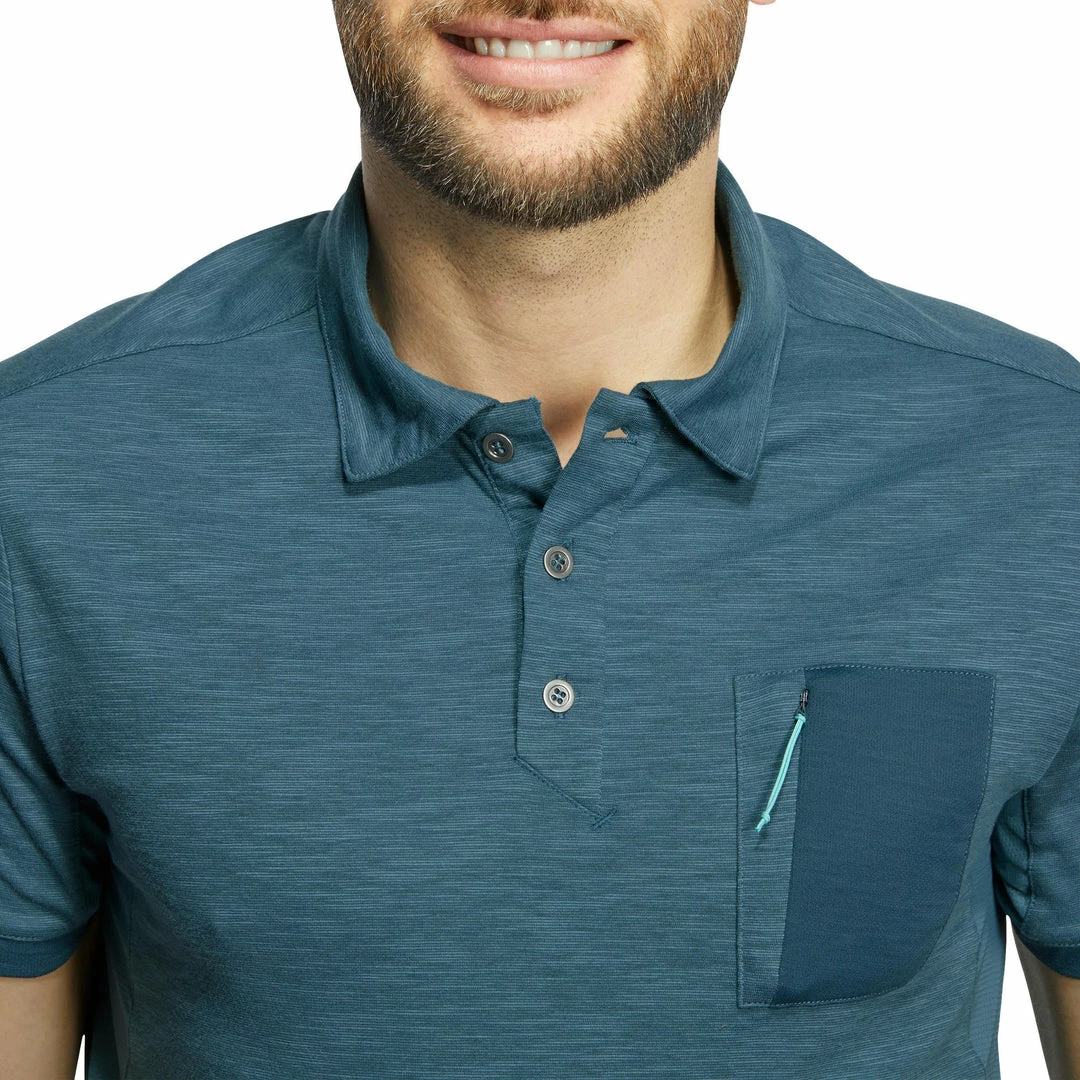 Forclaz Hiking Clothing Arpenaz 500 Men’s Short Sleeved Polo - Blue