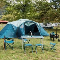 Quechua Compact Camping Folding Table With 4 Stools - 4 To 6 People