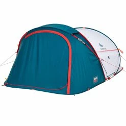 Quechua 2 Seconds XL Fresh & Black, Waterproof Pop Up Camping Tent, 2 Person Hiking Clothing