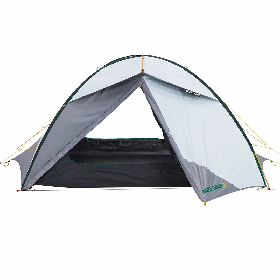 Hiking Clothing Forclaz QuickHiker Fresh & Black, Waterproof Backpacking Tent, 3 Person