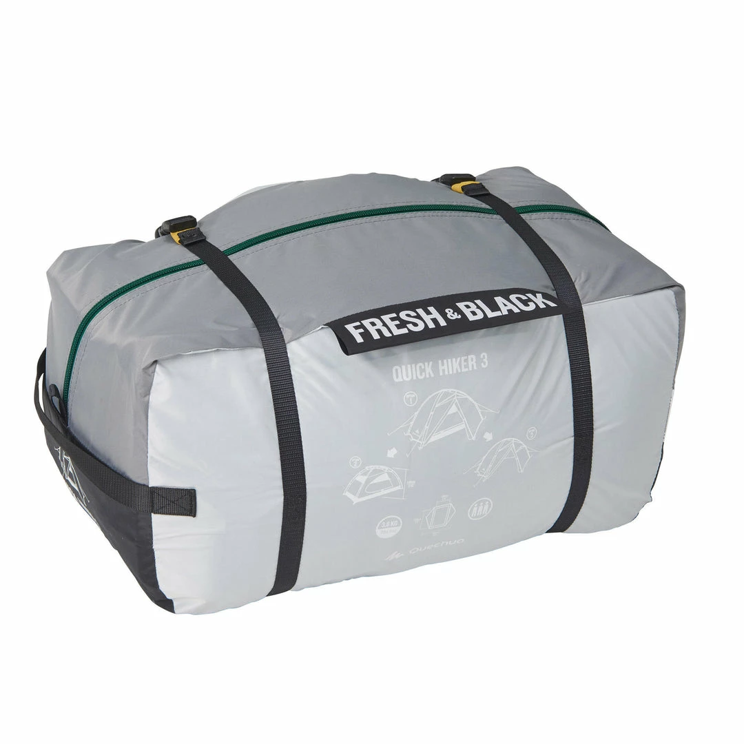 Hiking Clothing Forclaz QuickHiker Fresh & Black, Waterproof Backpacking Tent, 3 Person